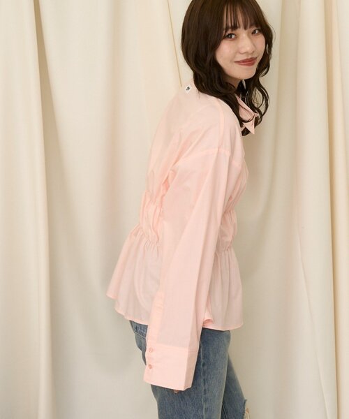 CIAOPANIC(チャオパニック)の「【neutral by ciaopanic】ウエストシャーリングシャツ(シャツ/ブラウス・レディース・ピンク/サックスブルー・FREE)」の12枚目の写真