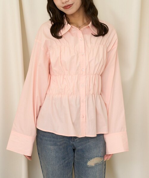 CIAOPANIC(チャオパニック)の「【neutral by ciaopanic】ウエストシャーリングシャツ(シャツ/ブラウス・レディース・ピンク/サックスブルー・FREE)」の13枚目の写真