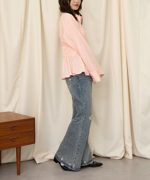 CIAOPANIC(チャオパニック)の「【neutral by ciaopanic】ウエストシャーリングシャツ(シャツ/ブラウス・レディース・ピンク/サックスブルー・FREE)」の17枚目の写真