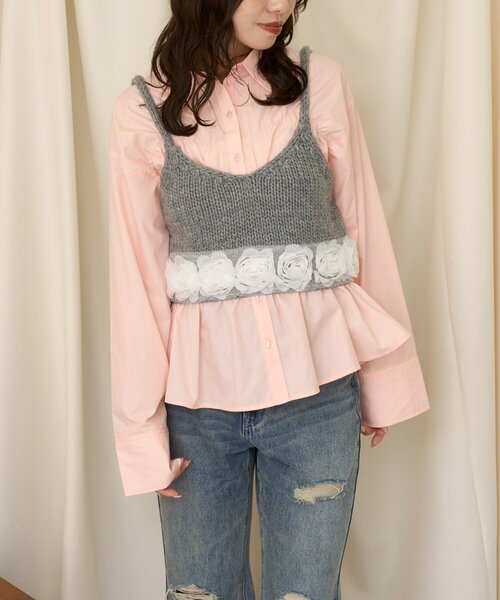 CIAOPANIC(チャオパニック)の「【neutral by ciaopanic】ウエストシャーリングシャツ(シャツ/ブラウス・レディース・ピンク/サックスブルー・FREE)」の19枚目の写真