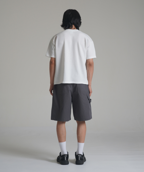NOMING（ノミング）の「ルーズフィットクロップイージーショートスリーブ - アイボリー（Tシャツ/カットソー・メンズ・アイボリー・SMALL/MEDIUM/LARGE/X-LARGE）」の4枚目の写真