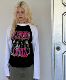 COSMIC GIRLS バンドラグランTシャツ ブラック