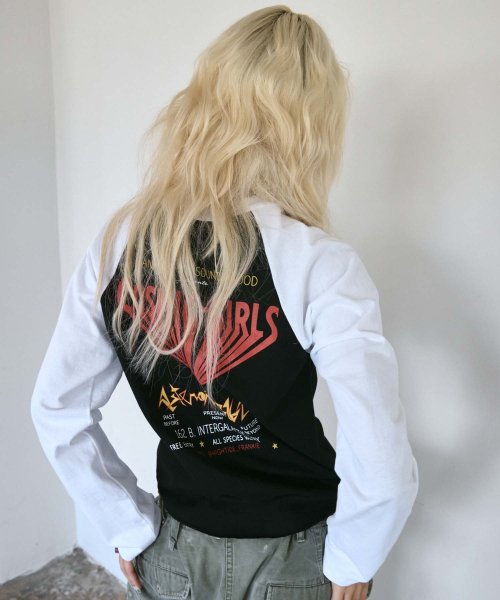 HIGHTIDEFRANKIE（ハイタイドフランキー）の「COSMIC GIRLS バンドラグランTシャツ ブラック（Tシャツ/カットソー・レディース・ブラック・FREE）」の5枚目の写真