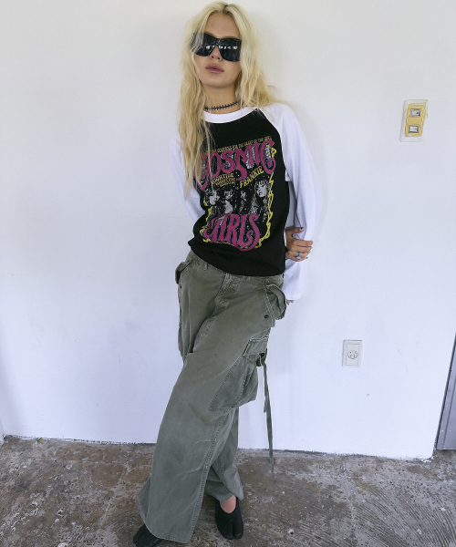 HIGHTIDEFRANKIE（ハイタイドフランキー）の「COSMIC GIRLS バンドラグランTシャツ ブラック（Tシャツ/カットソー・レディース・ブラック・FREE）」の7枚目の写真