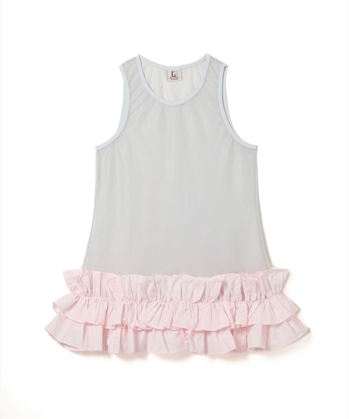 NON TOKYO(ノントーキョー)の「NON TOKYO/ノントーキョー/FRILL MESH TANK-TOPフリルメッシュタンクトップ(タンクトップ・レディース・ピンク/ブルー/ホワイト・F)」の3枚目の写真
