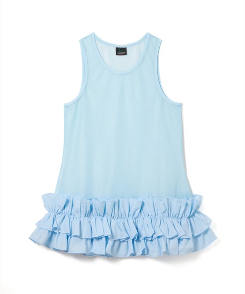 NON TOKYO(ノントーキョー)の「NON TOKYO/ノントーキョー/FRILL MESH TANK-TOPフリルメッシュタンクトップ(タンクトップ・レディース・ピンク/ブルー/ホワイト・F)」の2枚目の写真