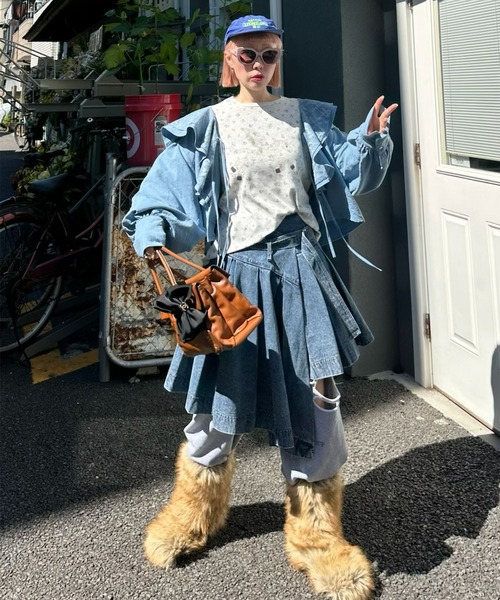 Alley Tokyo(アリートーキョー)の「フリフリおっきめヴィンテージっぽブラウス(シャツ/ブラウス・レディース・サックスブルー/オフホワイト・FREE)」の19枚目の写真