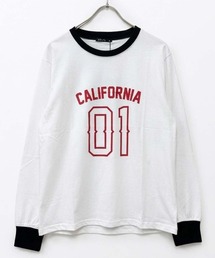 ZI-ON（ジーオン）の「プリントちょいショート丈ゆるロンT 846-101（Tシャツ/カットソー）」
