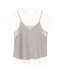 titivate | Vﾈｯｸﾚｰｽｷｬﾐｿｰﾙ&ゆるTｼｬﾂｾｯﾄ(Tシャツ/カットソー)