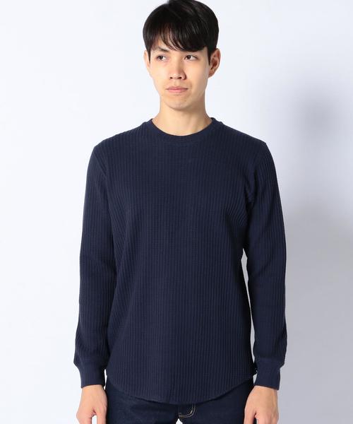 coen(コーエン)の「ワッフルロングスリーブカットソー(Tシャツ/カットソー・メンズ・ホワイト/ネイビー・LARGE/X-LARGE/SMALL/MEDIUM)」の5枚目の写真