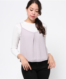 VENCEEXCHANGE | ワイドリブレイヤードトップス  (キャミソール)