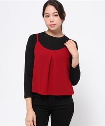 VENCEEXCHANGE | ワイドリブレイヤードトップス  (キャミソール)