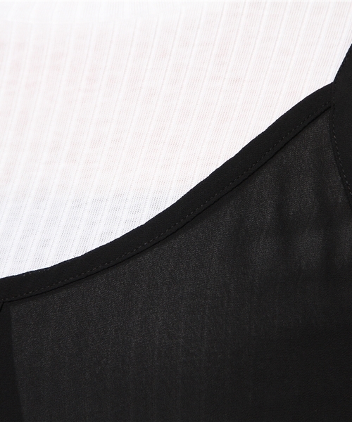 VENCEEXCHANGE（ヴァンスエクスチェンジ）の「ワイドリブレイヤードトップス  （キャミソール・レディース・ブラック/レンガ/グレー・MEDIUM）」の10枚目の写真