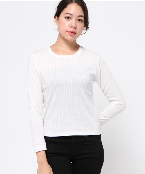 VENCEEXCHANGE（ヴァンスエクスチェンジ）の「ワイドリブレイヤードトップス  （キャミソール・レディース・ブラック/レンガ/グレー・MEDIUM）」の11枚目の写真