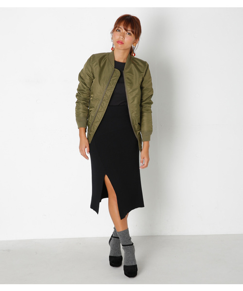 SLY（スライ）の「COMFY MA-1（ブルゾン・レディース・カーキ/ブラック/ライトグレー・2/1）」の19枚目の写真