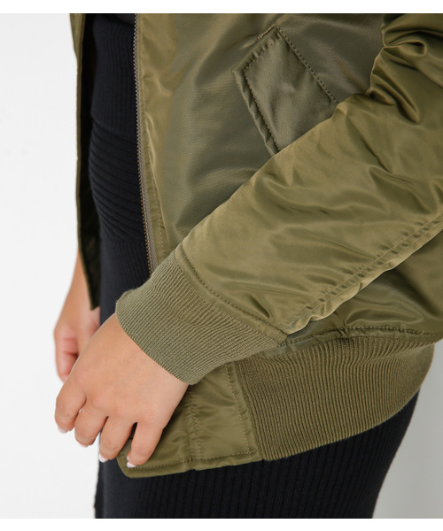 SLY（スライ）の「COMFY MA-1（ブルゾン・レディース・カーキ/ブラック/ライトグレー・2/1）」の10枚目の写真