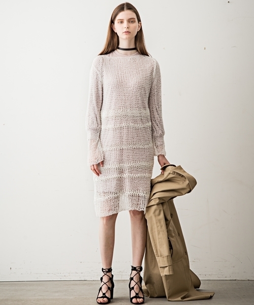 Banner Barrett(バナーバレット)の「モヘアボーダーワンピース(ワンピース・レディース・ブラック/オフホワイト・38)」の2枚目の写真