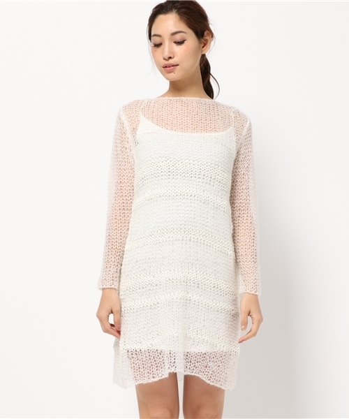 Banner Barrett(バナーバレット)の「モヘアボーダーワンピース(ワンピース・レディース・ブラック/オフホワイト・38)」の3枚目の写真