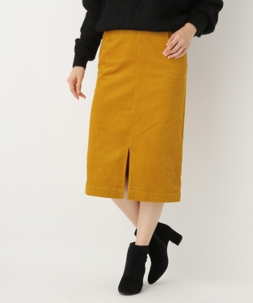 A part by（アパートバイ）の「スリットコーデュロイスカート 737632 （スカート・レディース・オフホワイト/マスタード/ブラック・MEDIUM/LARGE）」の3枚目の写真