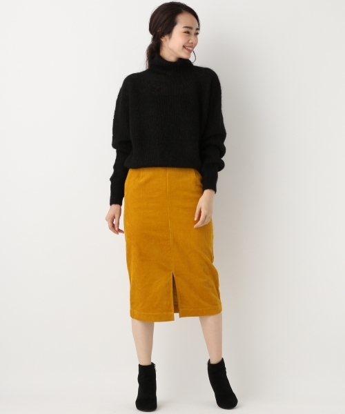 A part by（アパートバイ）の「スリットコーデュロイスカート 737632 （スカート・レディース・オフホワイト/マスタード/ブラック・MEDIUM/LARGE）」の7枚目の写真
