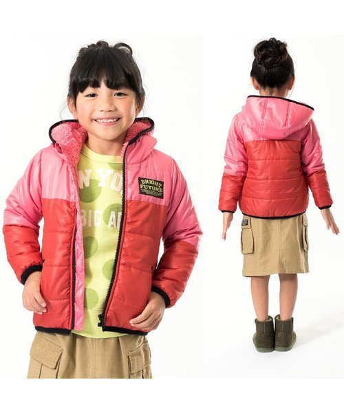 BREEZE（ブリーズ）の「デイリー中綿ジャンパー（ダウンジャケット/コート・キッズ・ネイビー/パープル/ブラック/ピンク・140/90/95/120/80/110/130/100）」の11枚目の写真