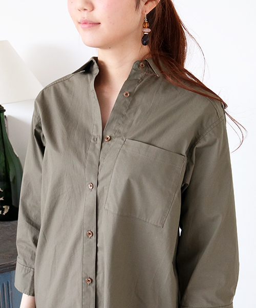 N.（N. Natural Beauty Basic）（エヌエヌナチュラルビューティーベーシック）の「タイプライターシャツワンピース（シャツワンピース・レディース・ホワイト/ブルー系その他/カーキ・MEDIUM）」の9枚目の写真