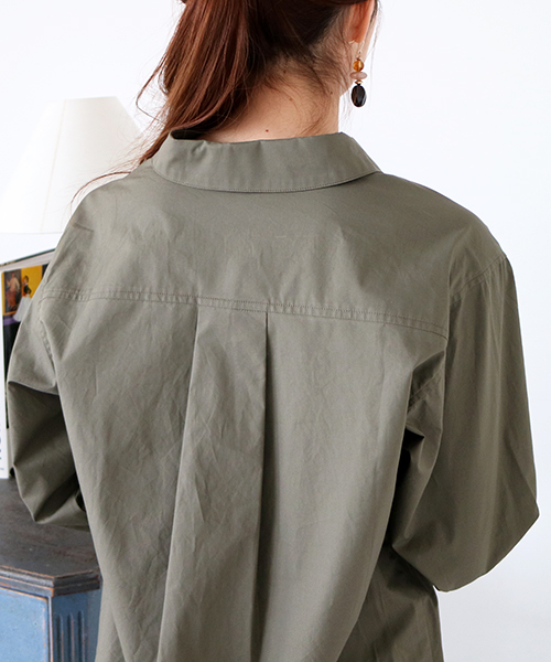 N.（N. Natural Beauty Basic）（エヌエヌナチュラルビューティーベーシック）の「タイプライターシャツワンピース（シャツワンピース・レディース・ホワイト/ブルー系その他/カーキ・MEDIUM）」の12枚目の写真