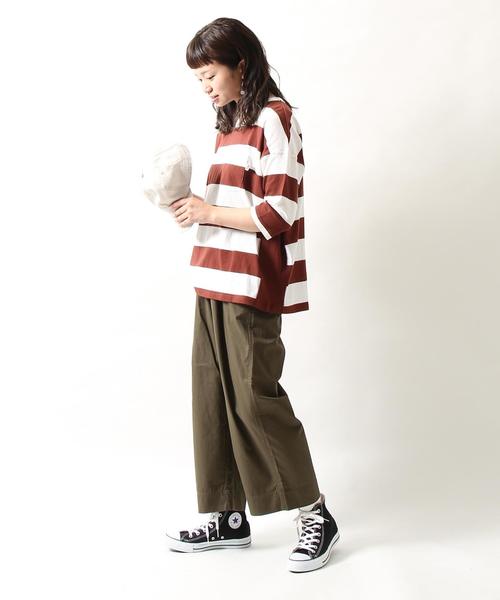 coen（コーエン）の「イージーチノワイドパンツ（チノパンツ・レディース・オリーブ/ネイビー/ブラウン/ベージュ・LARGE/MEDIUM）」の13枚目の写真