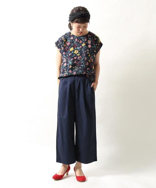 coen（コーエン）の「イージーチノワイドパンツ（チノパンツ・レディース・オリーブ/ネイビー/ブラウン/ベージュ・LARGE/MEDIUM）」の10枚目の写真