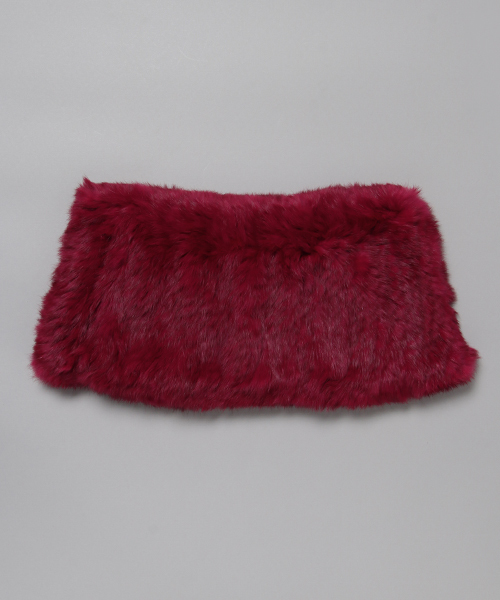 12Twelve Agenda（トゥエルブ　アジェンダ）の「ラビットファースヌード（ネックウォーマー/スヌード・レディース・ライトグレー/オフホワイト/シルバーグレー/フューシャピンク・FREE）」の4枚目の写真