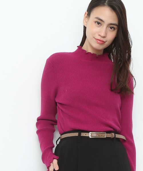 VIS（ビス）の「【静電気防止】リブハイネックプルオーバー（ニット/セーター・レディース・ホワイト/オフホワイト/ブラック/ライトグレー/サックスブルー/ピンク系その他・FREE）」の6枚目の写真