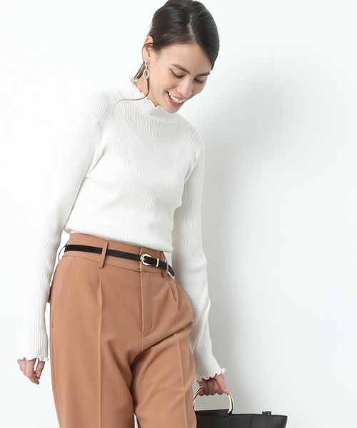 VIS（ビス）の「【静電気防止】リブハイネックプルオーバー（ニット/セーター・レディース・ホワイト/オフホワイト/ブラック/ライトグレー/サックスブルー/ピンク系その他・FREE）」の2枚目の写真