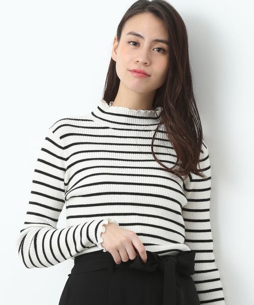 VIS（ビス）の「【静電気防止】リブハイネックプルオーバー（ニット/セーター・レディース・ホワイト/オフホワイト/ブラック/ライトグレー/サックスブルー/ピンク系その他・FREE）」の3枚目の写真