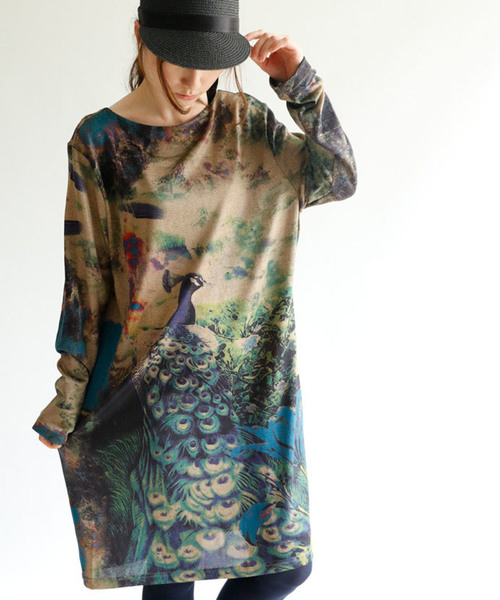 Cawaii カワイイ の 孔雀が堂々と佇む ワンピース ワンピース Wear