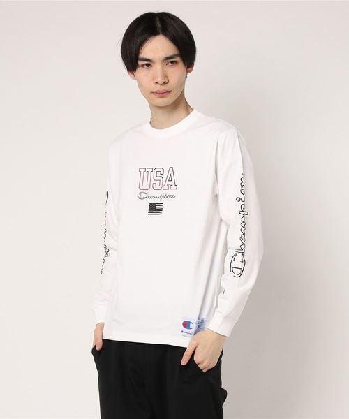 Champion(チャンピオン)の「【Champion/チャンピオン】メンズ アクションスタイル ロングスリーブTシャツ(Tシャツ/カットソー・メンズ・ホワイト/グレー/ネイビー・X-LARGE/LARGE/MEDIUM/SMALL)」の2枚目の写真