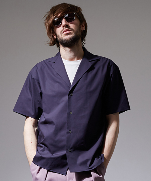 UNITED TOKYO（ユナイテッドトウキョウ）の「SUVINコットンオープンカラーシャツ（シャツ/ブラウス・メンズ・ネイビー/ブラウン/ホワイト/サックスブルー・1/2/3）」の4枚目の写真