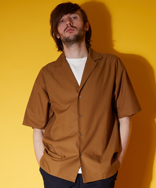 UNITED TOKYO（ユナイテッドトウキョウ）の「SUVINコットンオープンカラーシャツ（シャツ/ブラウス・メンズ・ネイビー/ブラウン/ホワイト/サックスブルー・1/2/3）」の3枚目の写真