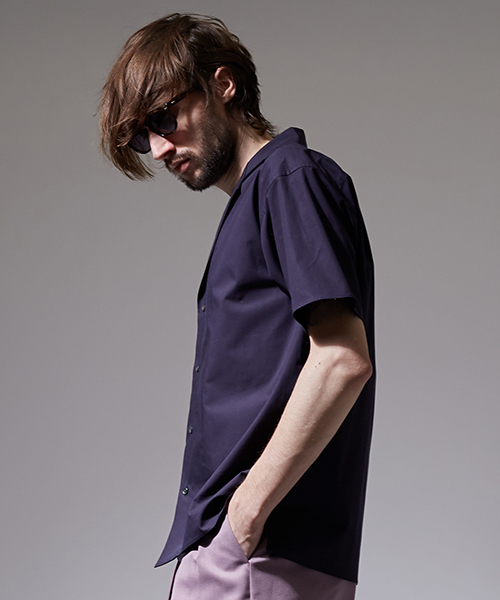 UNITED TOKYO（ユナイテッドトウキョウ）の「SUVINコットンオープンカラーシャツ（シャツ/ブラウス・メンズ・ネイビー/ブラウン/ホワイト/サックスブルー・1/2/3）」の5枚目の写真