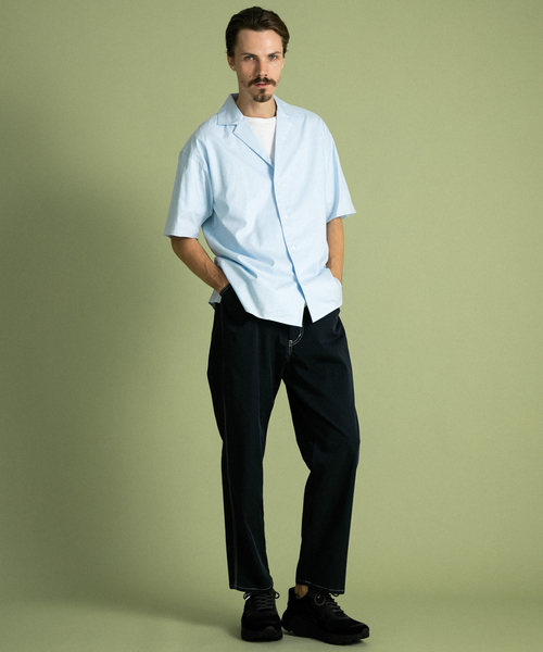 UNITED TOKYO（ユナイテッドトウキョウ）の「SUVINコットンオープンカラーシャツ（シャツ/ブラウス・メンズ・ネイビー/ブラウン/ホワイト/サックスブルー・1/2/3）」の14枚目の写真