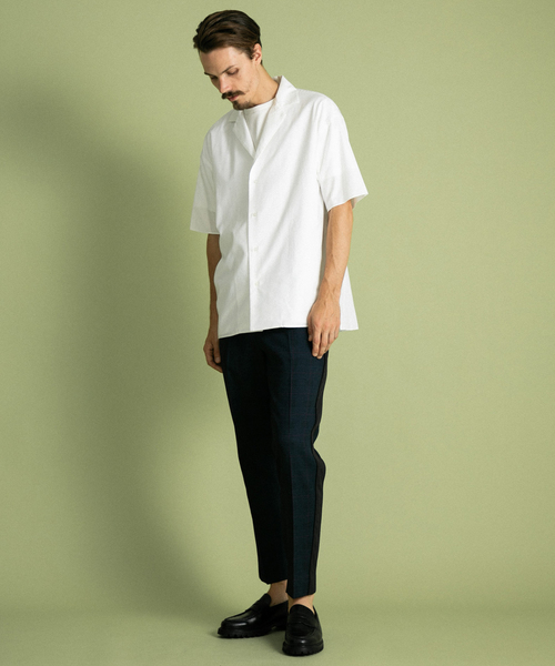 UNITED TOKYO（ユナイテッドトウキョウ）の「SUVINコットンオープンカラーシャツ（シャツ/ブラウス・メンズ・ネイビー/ブラウン/ホワイト/サックスブルー・1/2/3）」の13枚目の写真