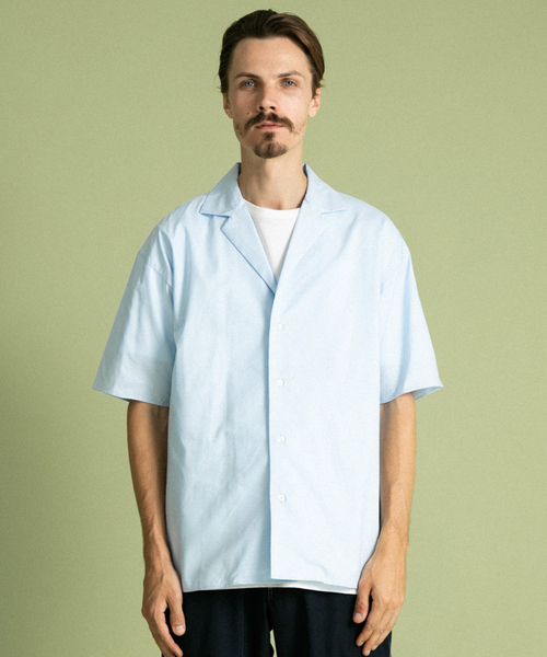 UNITED TOKYO（ユナイテッドトウキョウ）の「SUVINコットンオープンカラーシャツ（シャツ/ブラウス・メンズ・ネイビー/ブラウン/ホワイト/サックスブルー・1/2/3）」の17枚目の写真