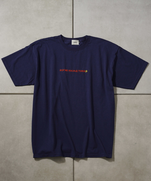 WHO'S WHO gallery（フーズフーギャラリー）の「BOOGIE BACK ロシア刺繍ロゴTEE（Tシャツ/カットソー・メンズ・ホワイト/ブラック/ネイビー/オリーブ・LARGE/MEDIUM/SMALL/X-LARGE）」の13枚目の写真