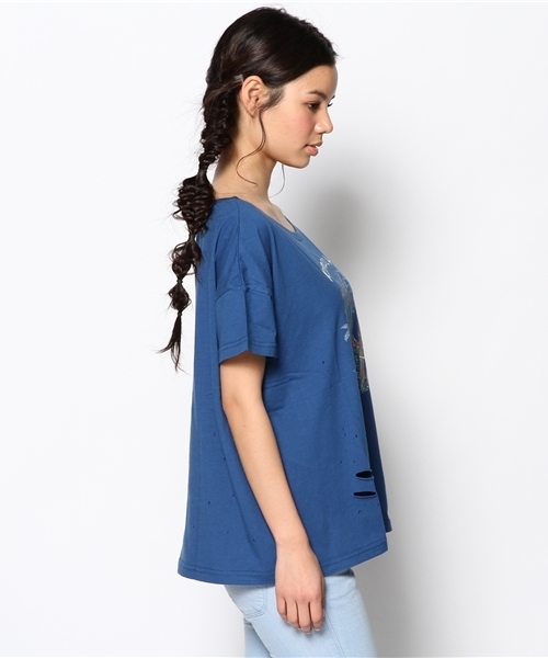 Kastane（カスタネ）の「ハワイプリントTEE（Tシャツ/カットソー・レディース・オフホワイト/イエロー/ブルー・FREE）」の5枚目の写真