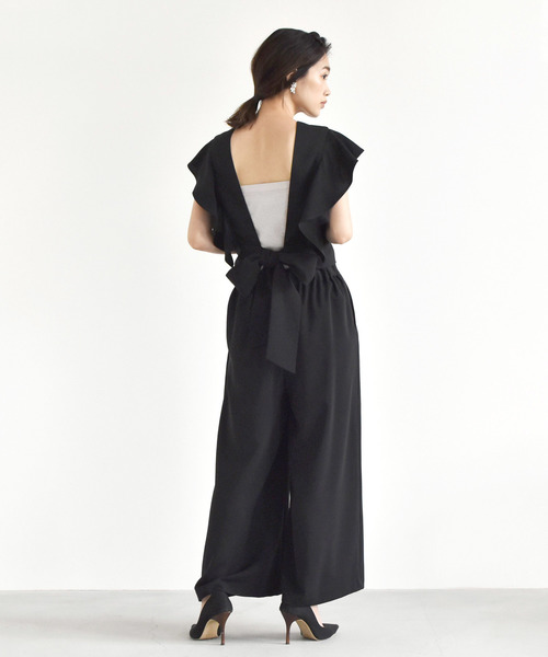 kaene（カエン）の「バックリボンセットアップ（つなぎ/オールインワン・レディース・ブラック/グレー/ダークオレンジ/グリーン/ネイビー・38/36）」の16枚目の写真