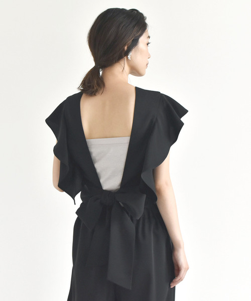 kaene（カエン）の「バックリボンセットアップ（つなぎ/オールインワン・レディース・ブラック/グレー/ダークオレンジ/グリーン/ネイビー・38/36）」の18枚目の写真