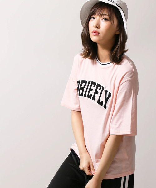 WEGO（ウィゴー）の「WEGO/カラーリブサガラロゴTシャツ（Tシャツ/カットソー・レディース・ホワイト/ブラック/イエロー/パープル/ピンク/グリーン・FREE）」の6枚目の写真