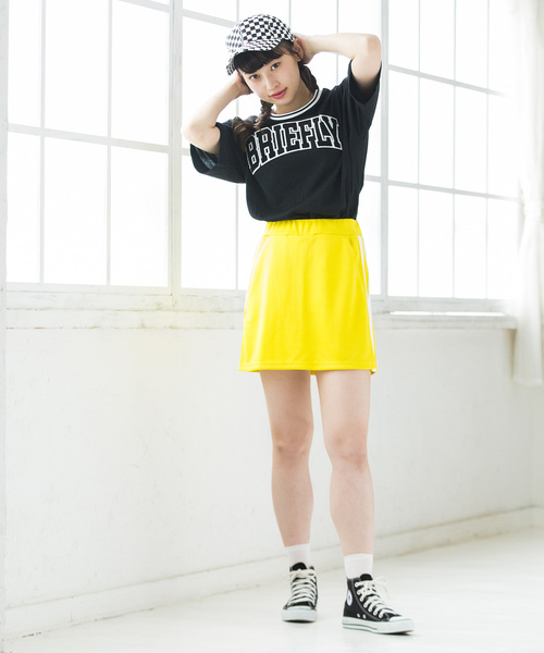 WEGO（ウィゴー）の「WEGO/カラーリブサガラロゴTシャツ（Tシャツ/カットソー・レディース・ホワイト/ブラック/イエロー/パープル/ピンク/グリーン・FREE）」の14枚目の写真