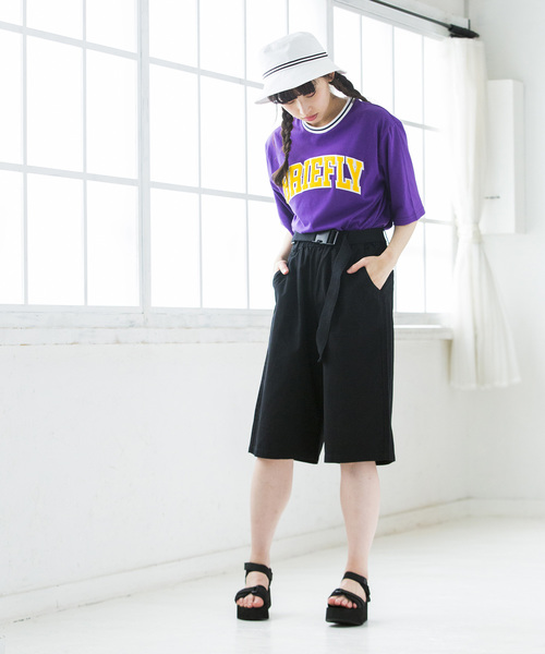 WEGO（ウィゴー）の「WEGO/カラーリブサガラロゴTシャツ（Tシャツ/カットソー・レディース・ホワイト/ブラック/イエロー/パープル/ピンク/グリーン・FREE）」の18枚目の写真