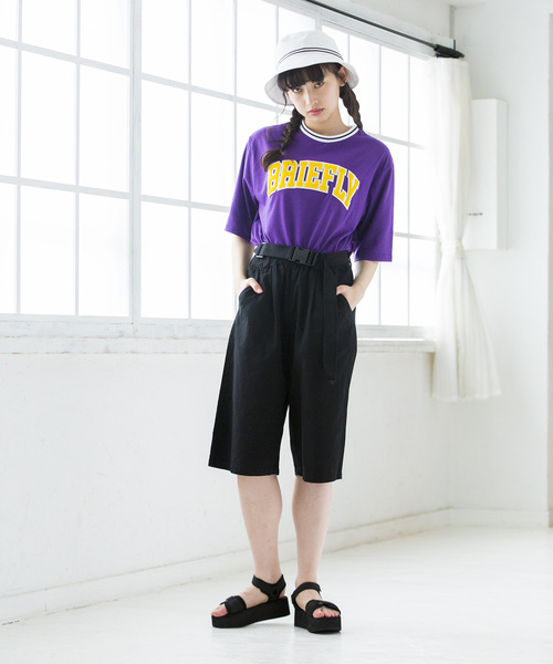 WEGO（ウィゴー）の「WEGO/カラーリブサガラロゴTシャツ（Tシャツ/カットソー・レディース・ホワイト/ブラック/イエロー/パープル/ピンク/グリーン・FREE）」の19枚目の写真