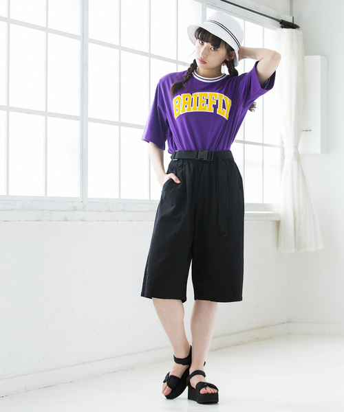 WEGO（ウィゴー）の「WEGO/カラーリブサガラロゴTシャツ（Tシャツ/カットソー・レディース・ホワイト/ブラック/イエロー/パープル/ピンク/グリーン・FREE）」の20枚目の写真